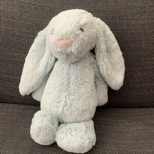 Jellycat Medium Bashful Teal Light Icy  Blue Bunny 12"